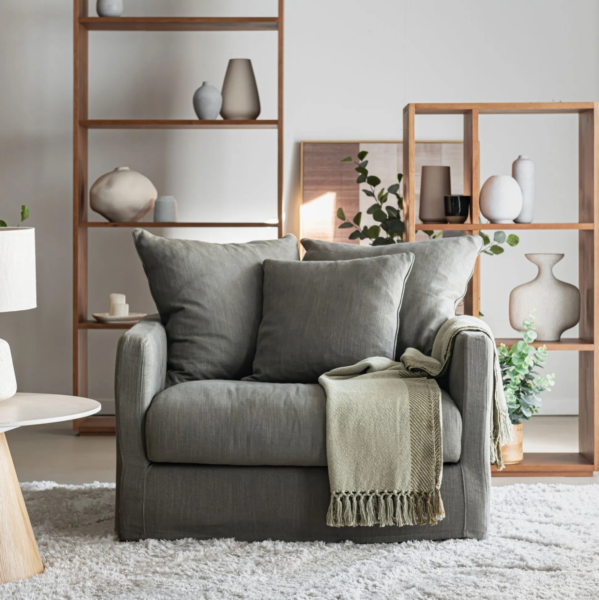 Fauteuil en tissu - vert cèdre