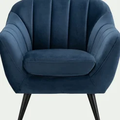 Fauteuil en velours - bleu myrte