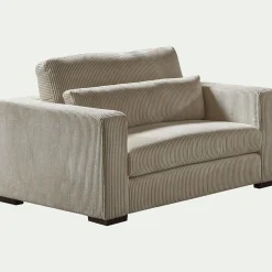 Fauteuil en velours côtelé Azores - taupe