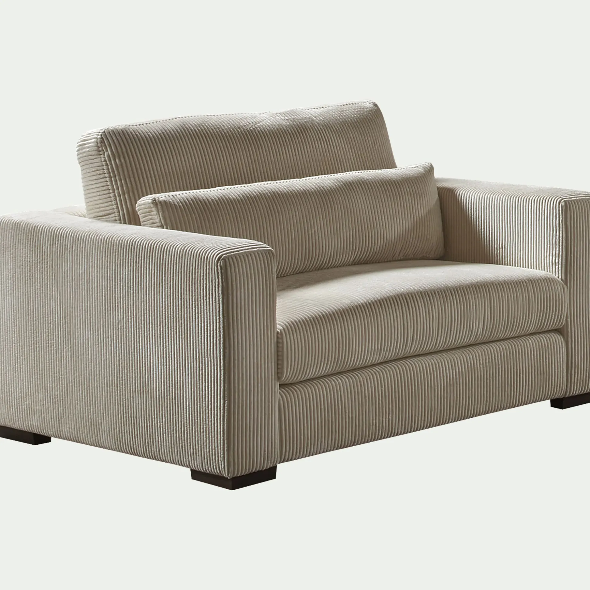 Fauteuil en velours côtelé Azores - taupe