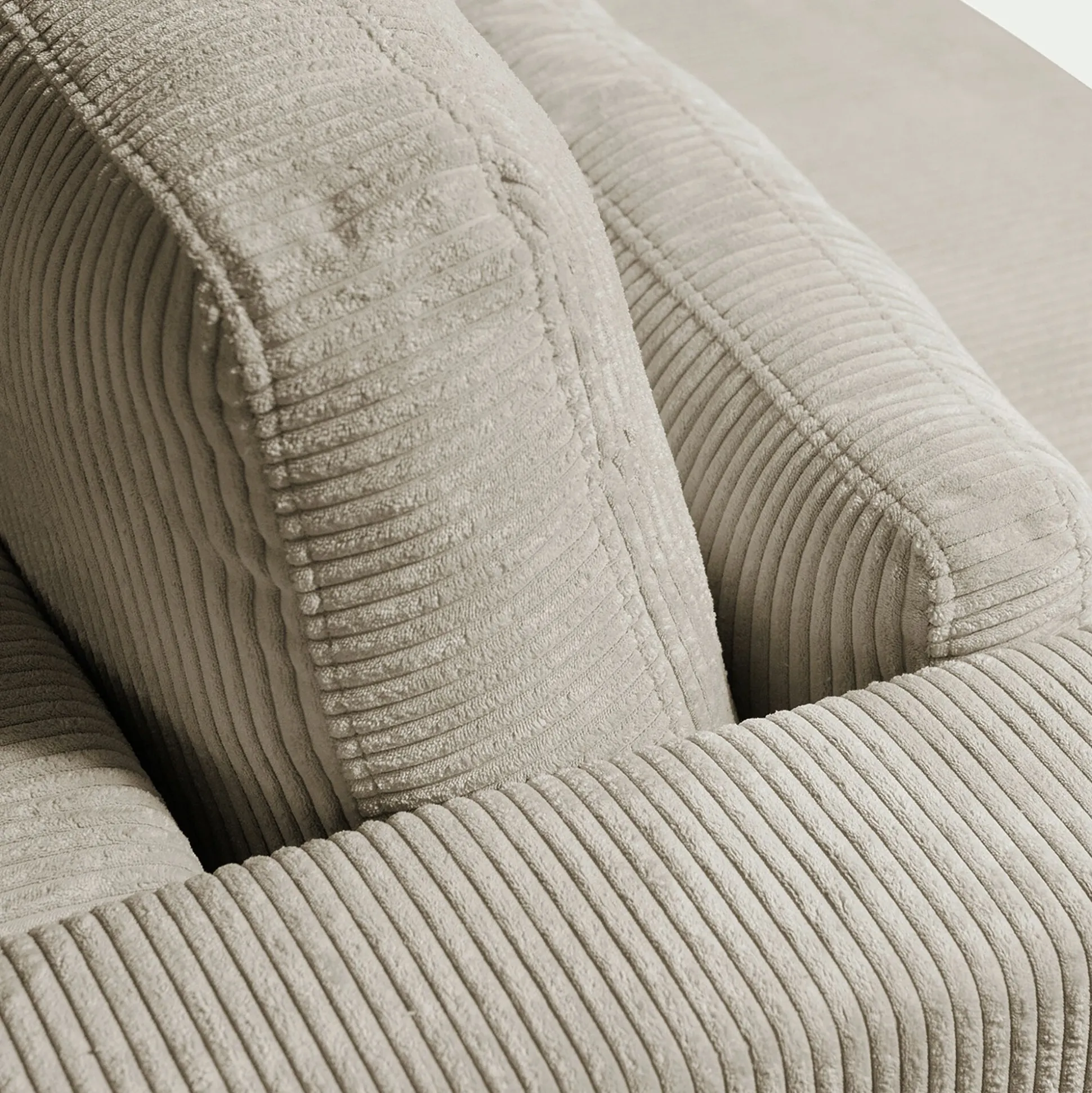 Fauteuil en velours côtelé Azores - taupe