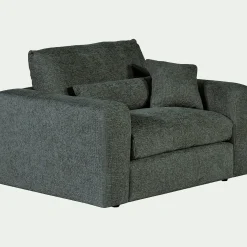 Fauteuil fixe en tissu chenille - bleu calaluna