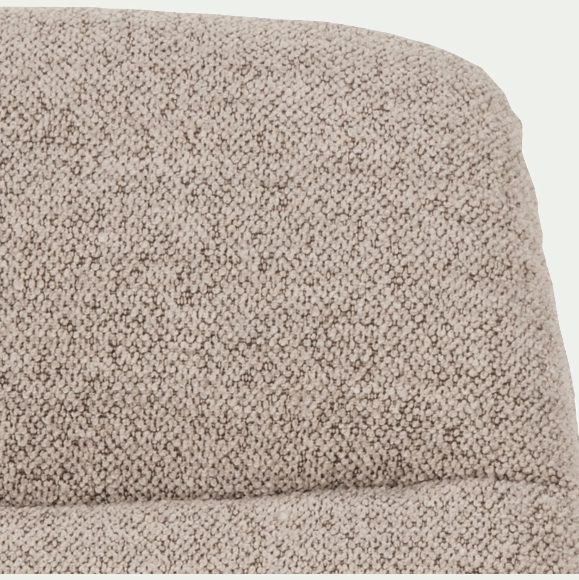 Fauteuil incurvé en tissu et métal - beige
