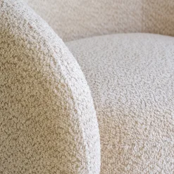 Fauteuil pivotant en tissu bouclette - beige