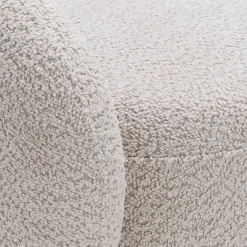 Fauteuil pivotant en tissu bouclette - beige