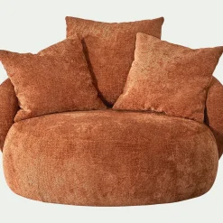 Fauteuil pivotant en tissu Genesis - brun rustrel