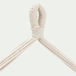 Fauteuil suspendu motif losange en polycoton - beige