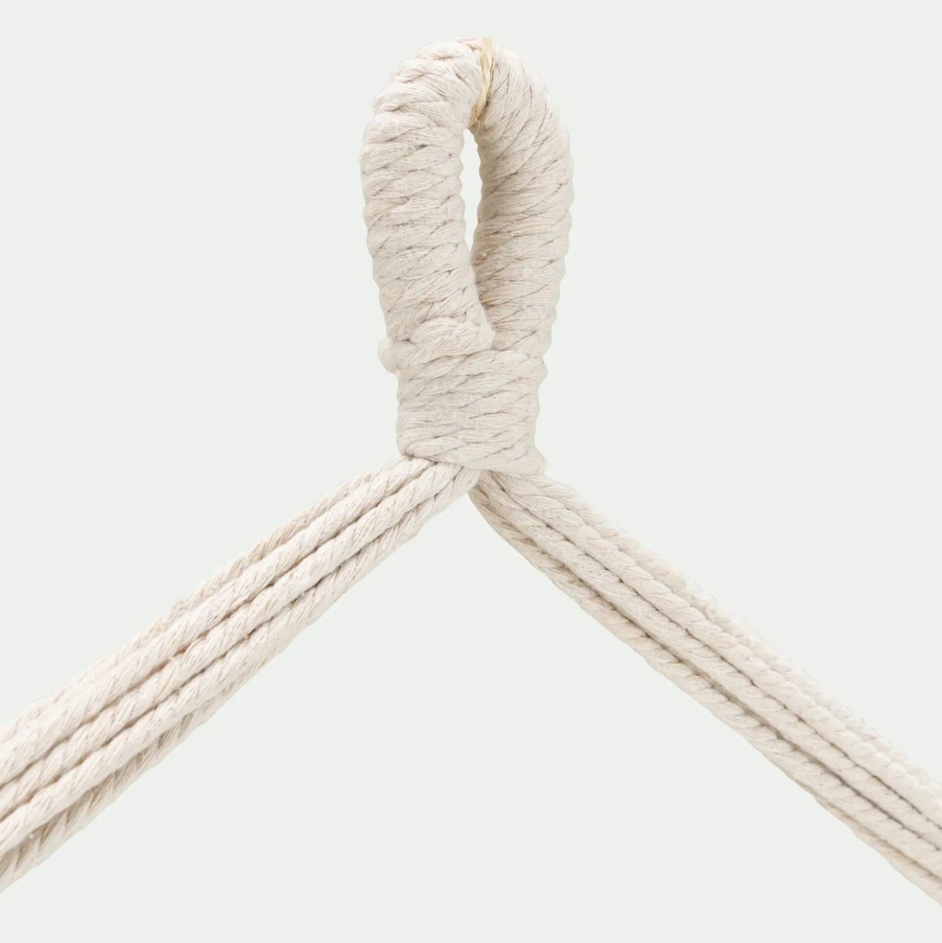 Fauteuil suspendu motif losange en polycoton - beige