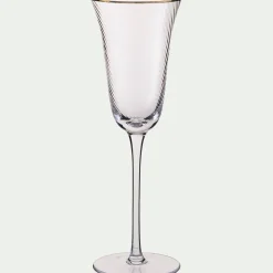 Flûte à champagne avec liseré doré en verre 20cl - transparent