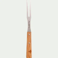 Fourchette à découper en inox et bois d'olivier - naturel