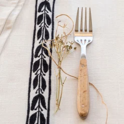 Fourchette en inox et manche en bois de hêtre - naturel