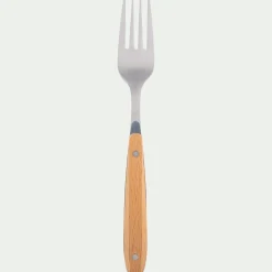 Fourchette en inox et manche en bois de hêtre - naturel