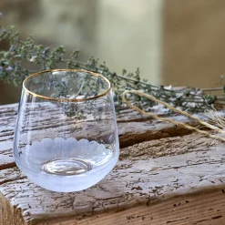 Gobelet avec liseré doré en verre 36cl - transparent