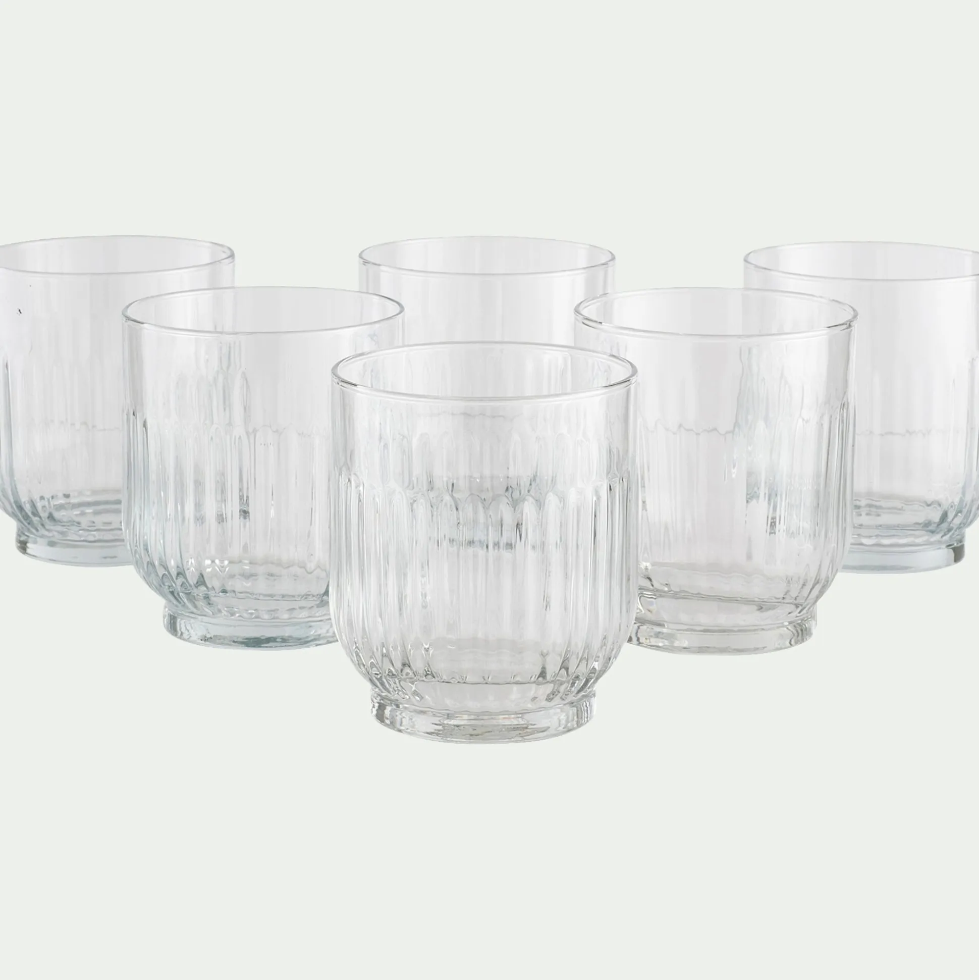 Gobelet strié en verre sodo-calcique 33cl - transparent