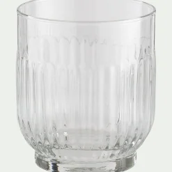 Gobelet strié en verre sodo-calcique 33cl - transparent