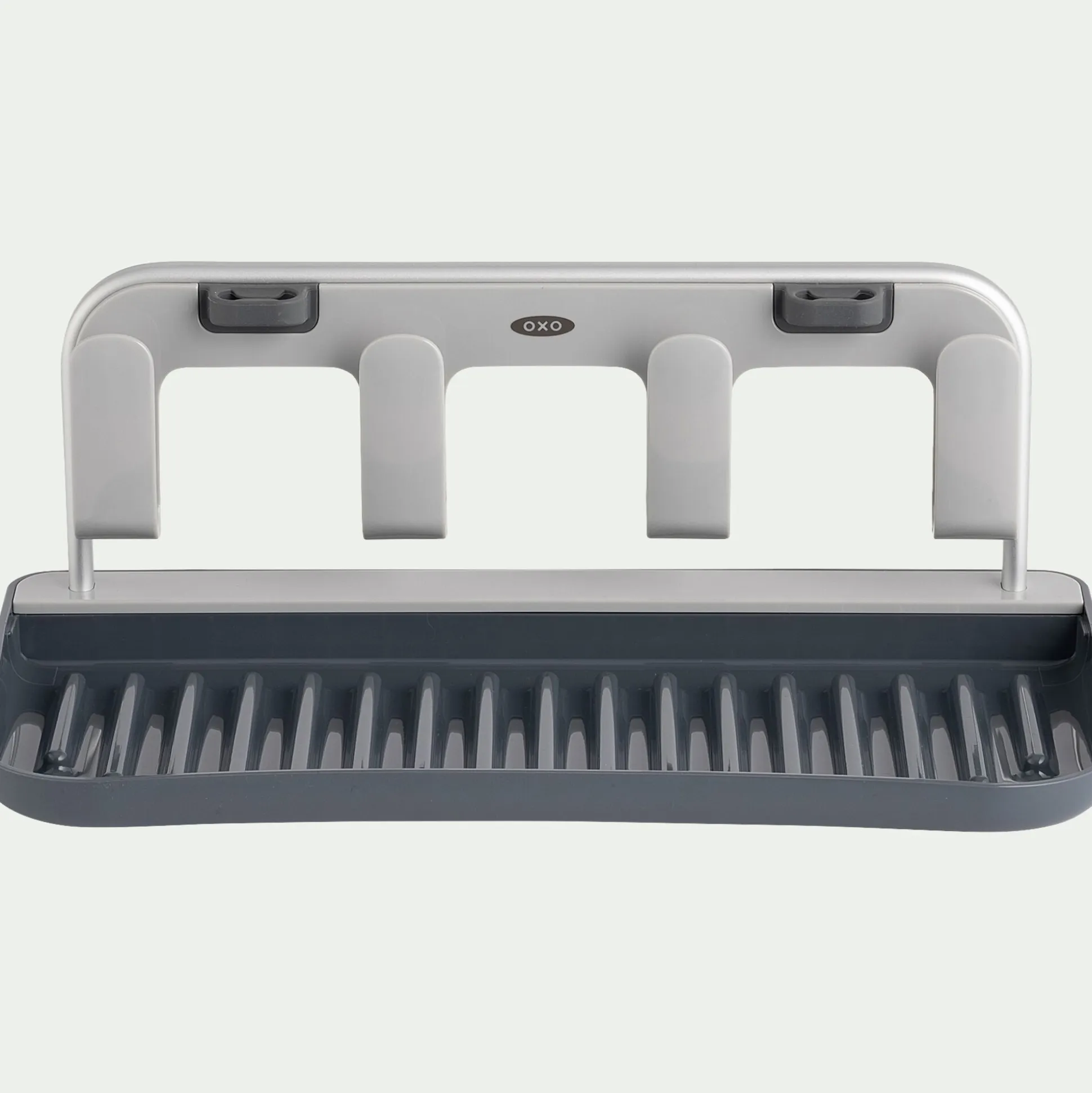 Égouttoir à gourdes en plastique et aluminium - gris