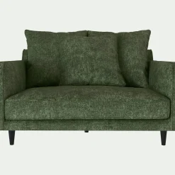 Grand fauteuil fixe en tissu genesis - vert cèdre