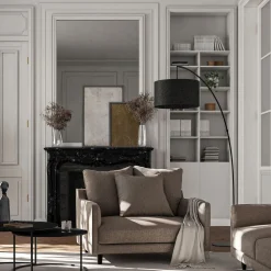 Grand fauteuil fixe en tissu joint - beige alpilles
