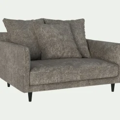 Grand fauteuil fixe en tissu joint - beige alpilles