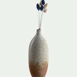 Grand soliflore en céramique H22,4cm - marron