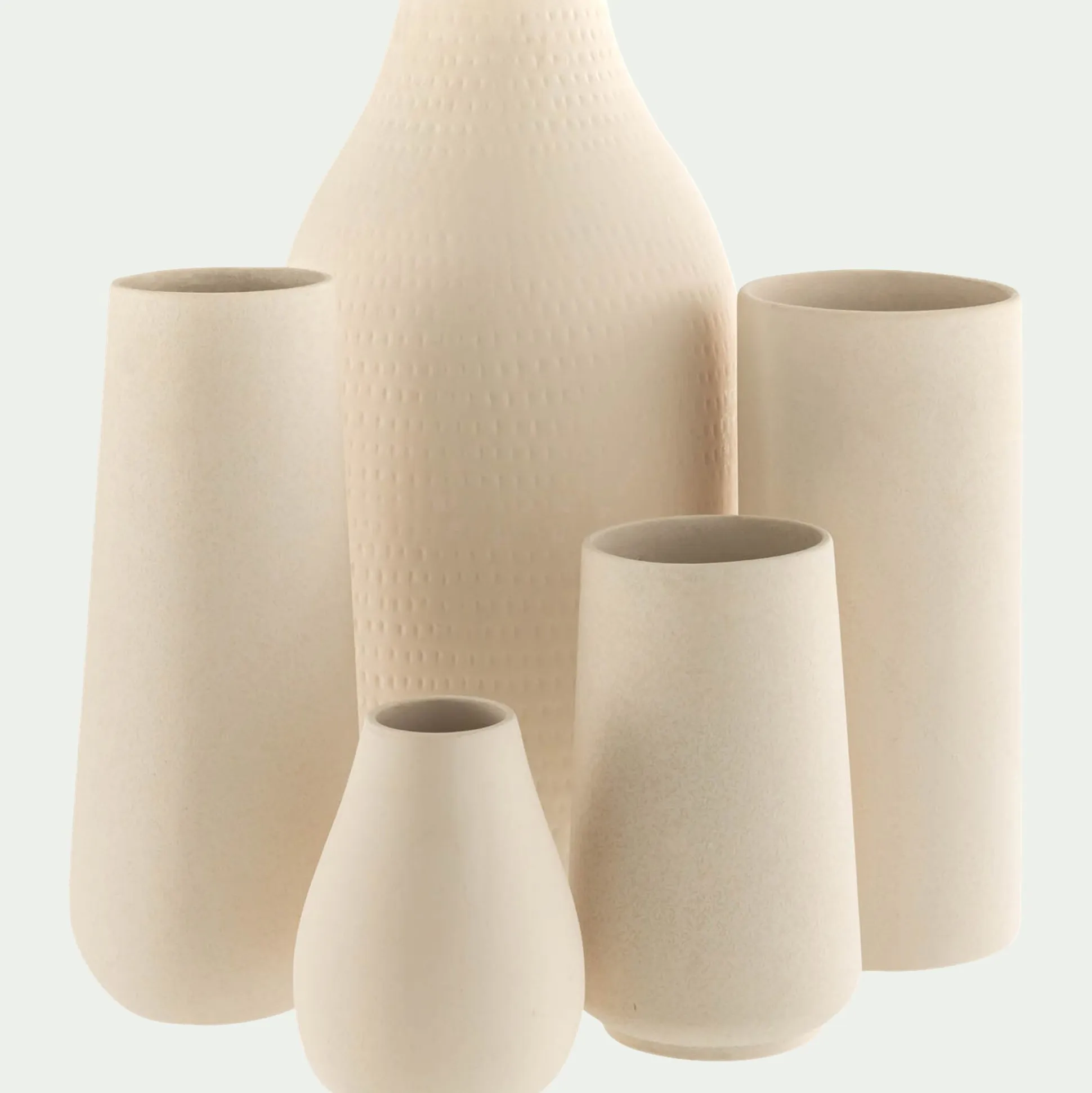 Grand vase en faïence H32cm - beige