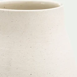 Grand vase en grès moucheté H45cm - blanc