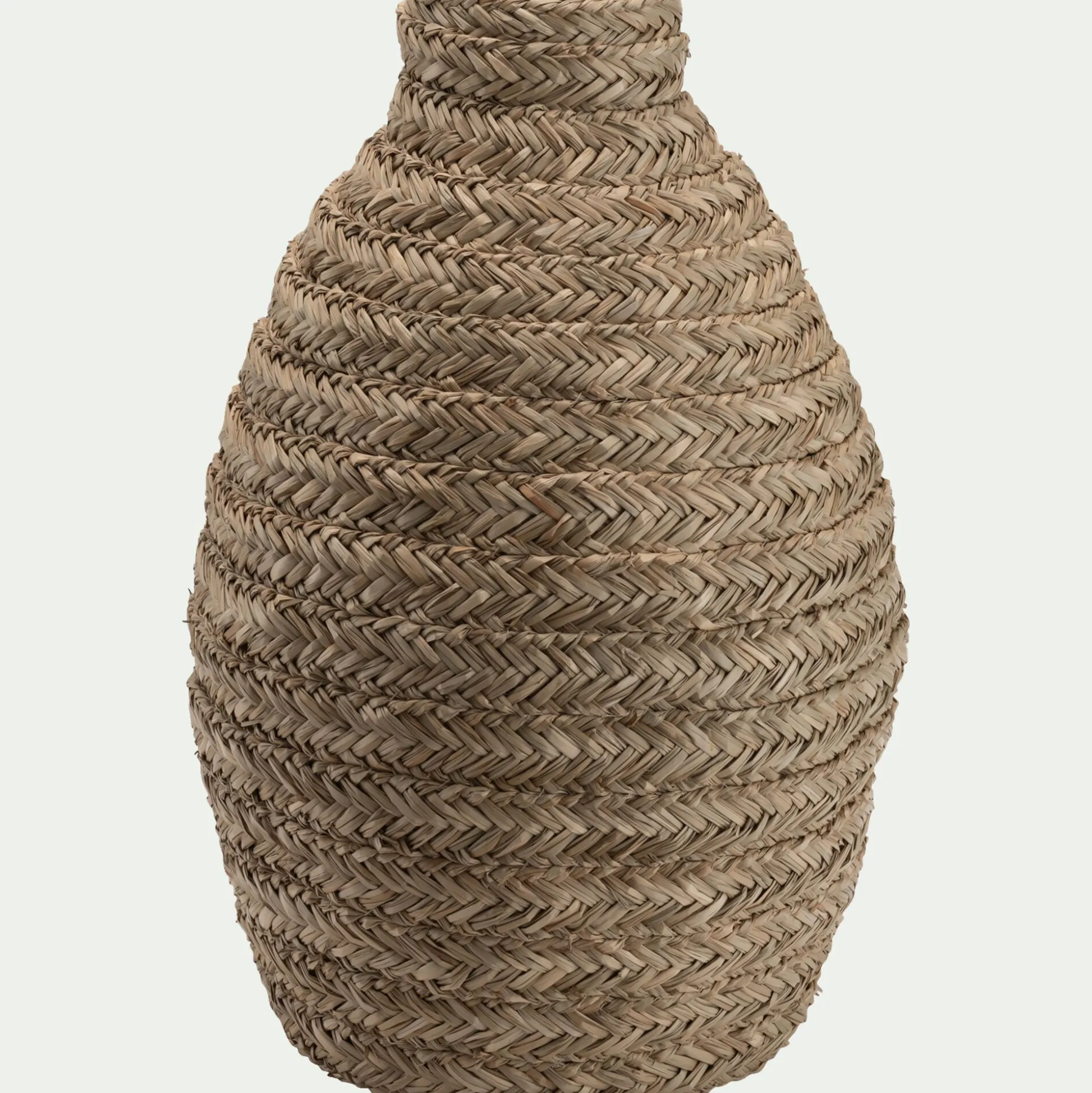 Grand vase en jonc de mer tressé H60cm - naturel