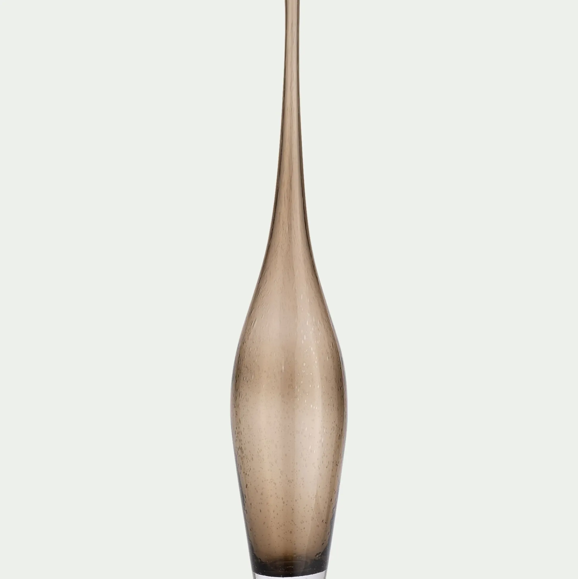 Grand vase en verre bullé H60cm - marron