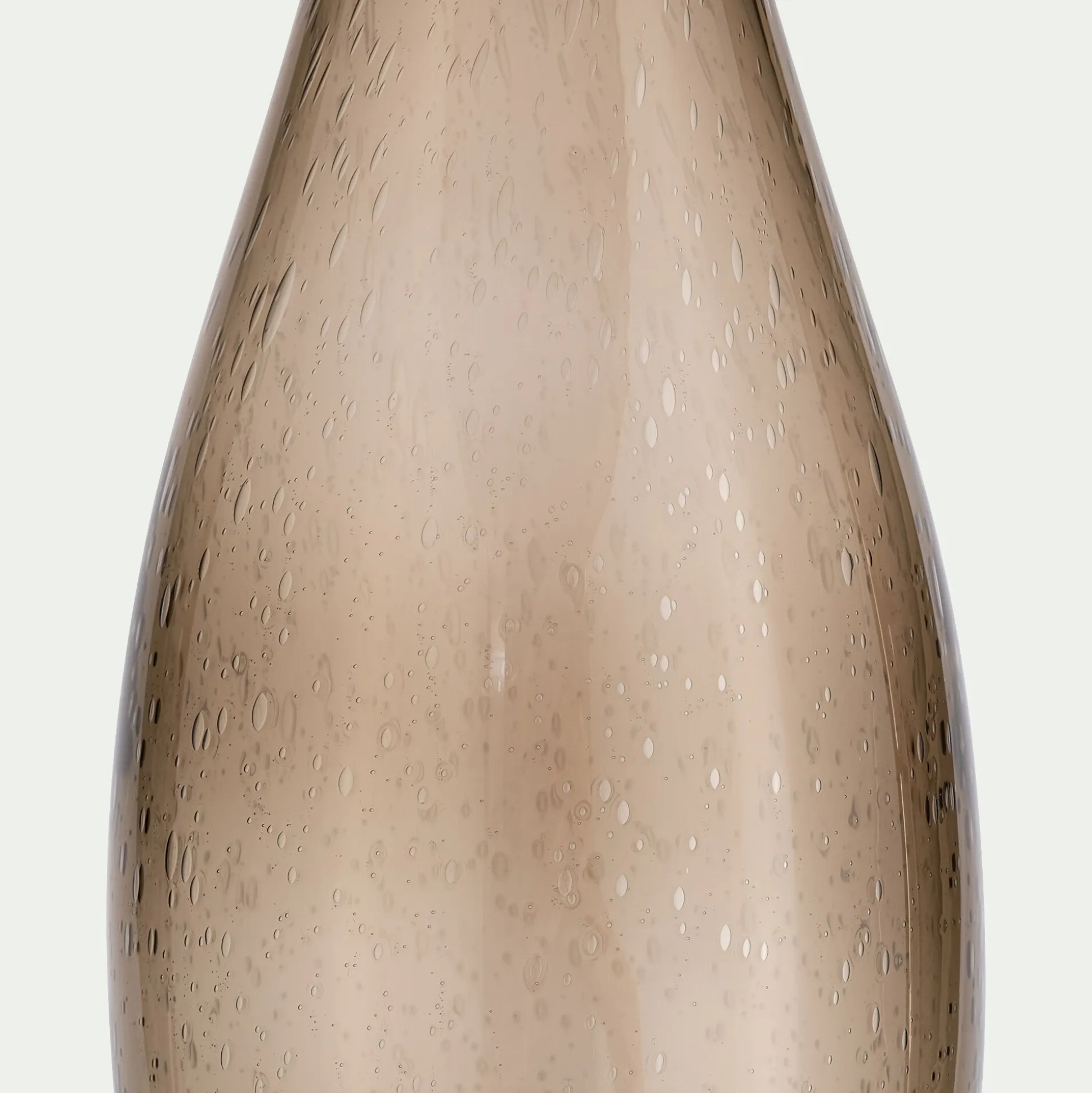 Grand vase en verre bullé H60cm - marron