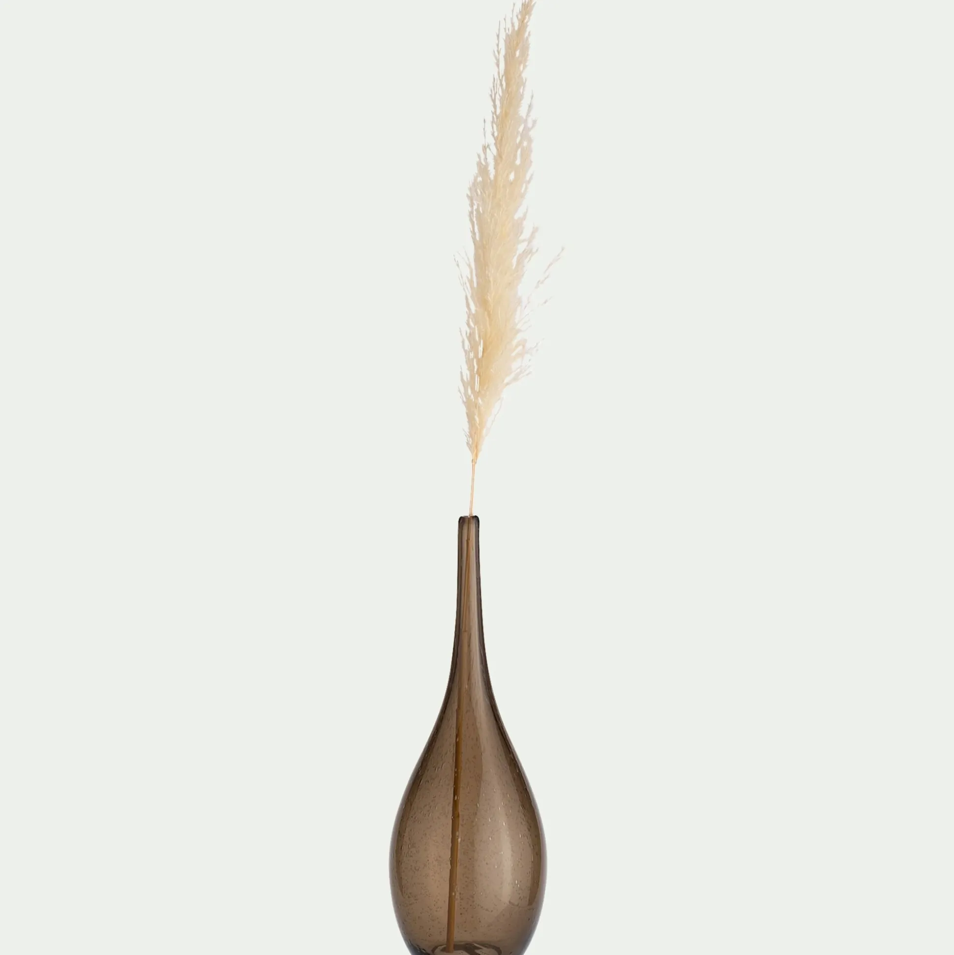 Grand vase en verre bullé H39cm - marron