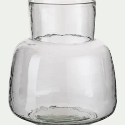 Grand vase en verre trouble D20xH24cm - transparent