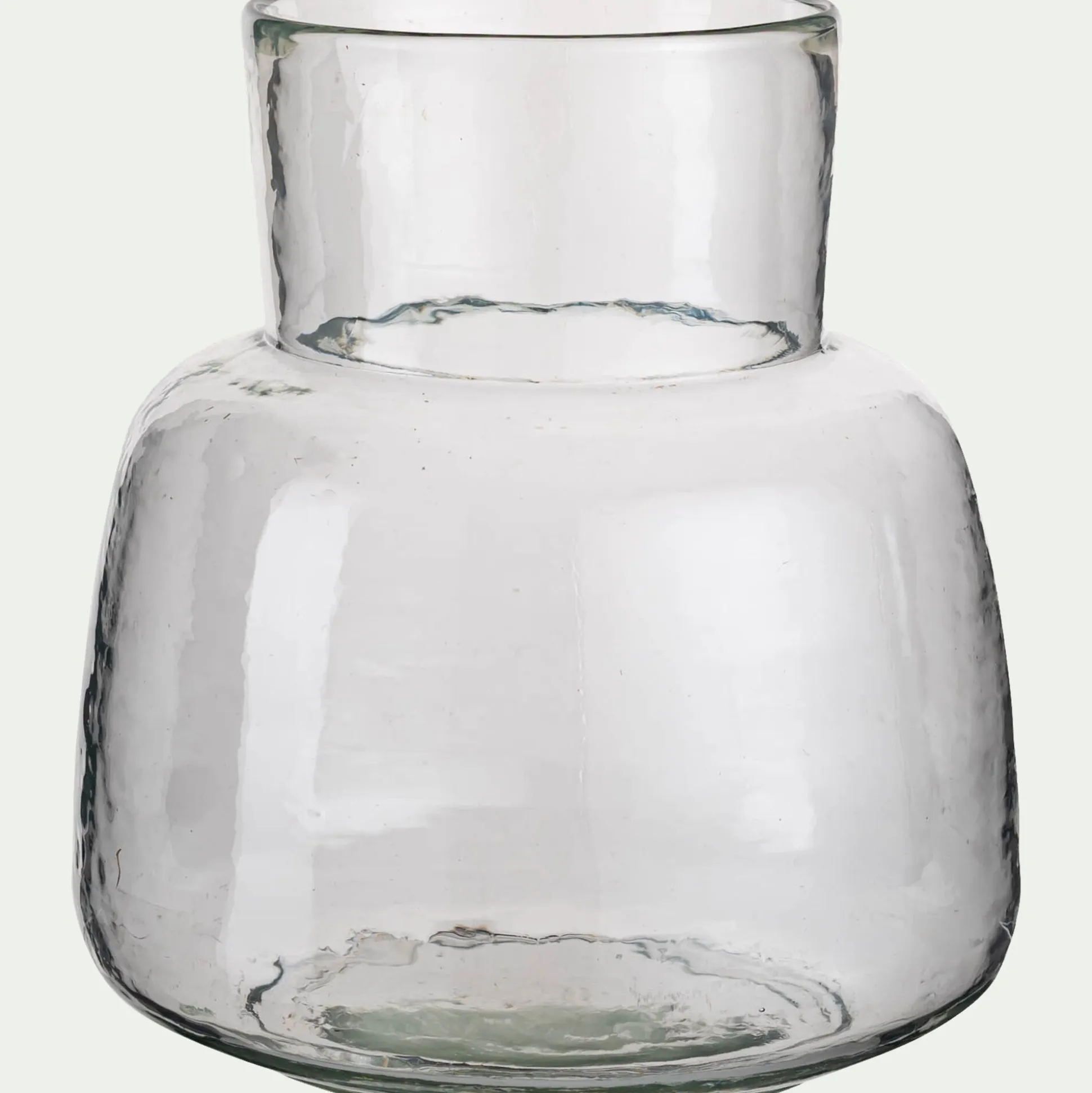 Grand vase en verre trouble D20xH24cm - transparent