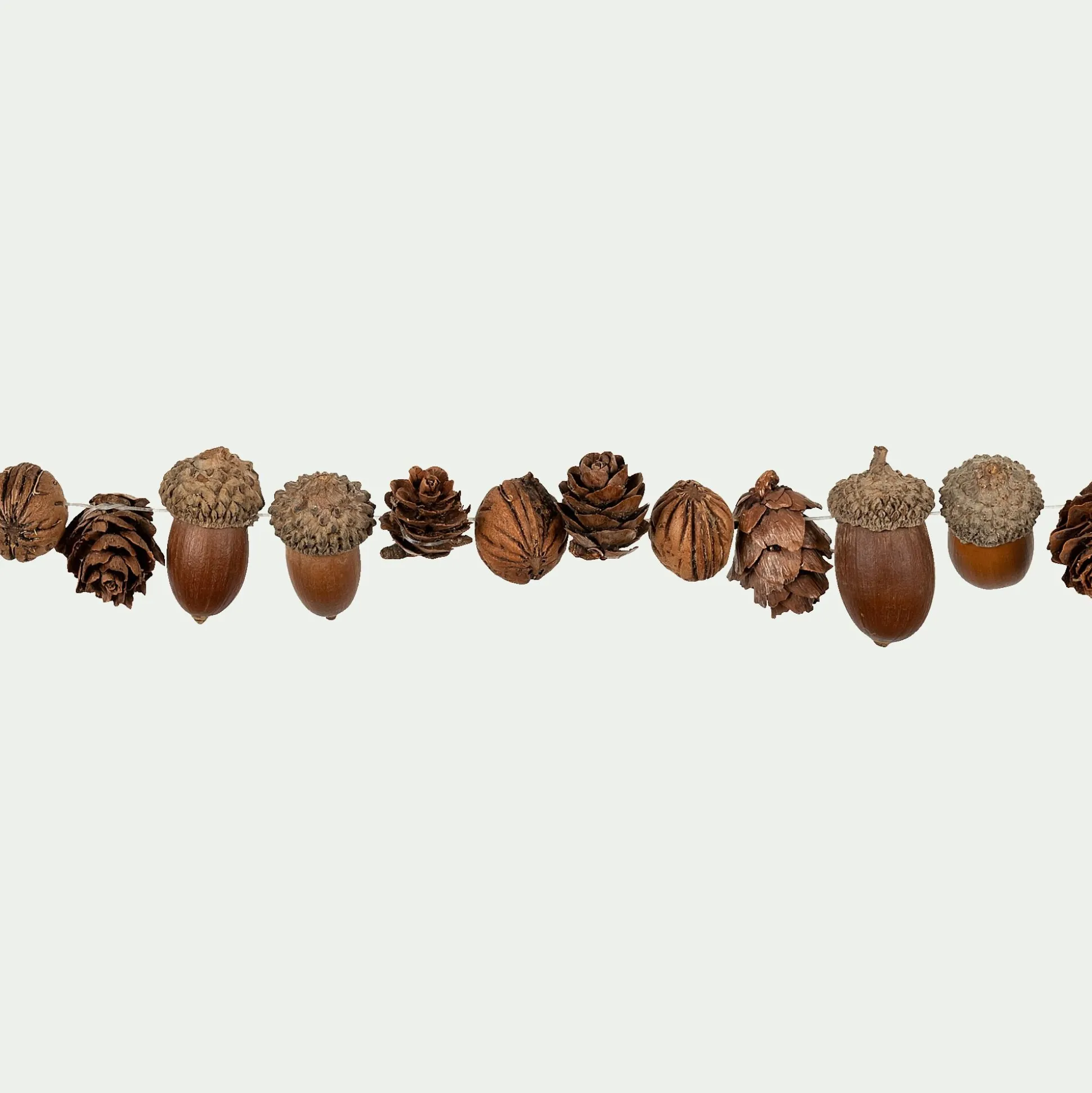 Guirlande de Noël en pignes de pin naturelles L120cm - naturel