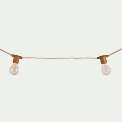 Guirlande électrique avec câble en jute 10 ampoules 8m - naturel