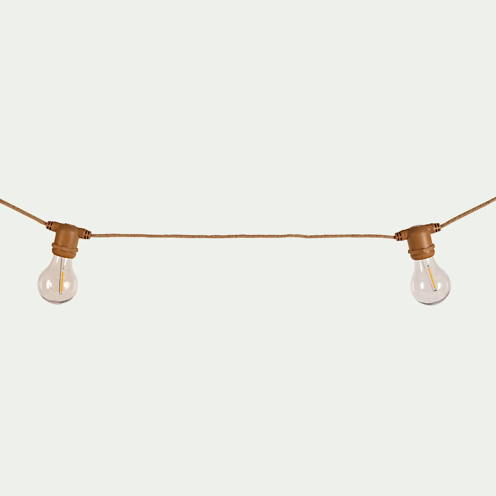 Guirlande électrique avec câble en jute 10 ampoules 8m - naturel