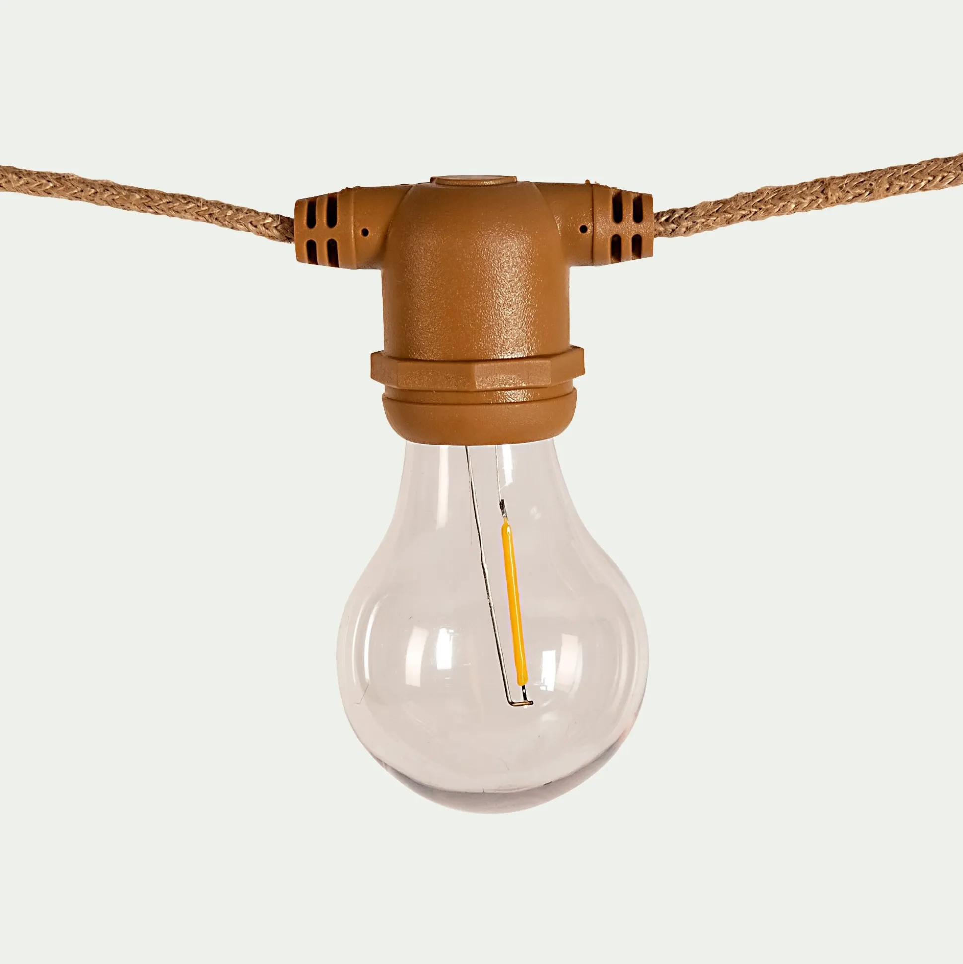 Guirlande électrique avec câble en jute 10 ampoules 8m - naturel