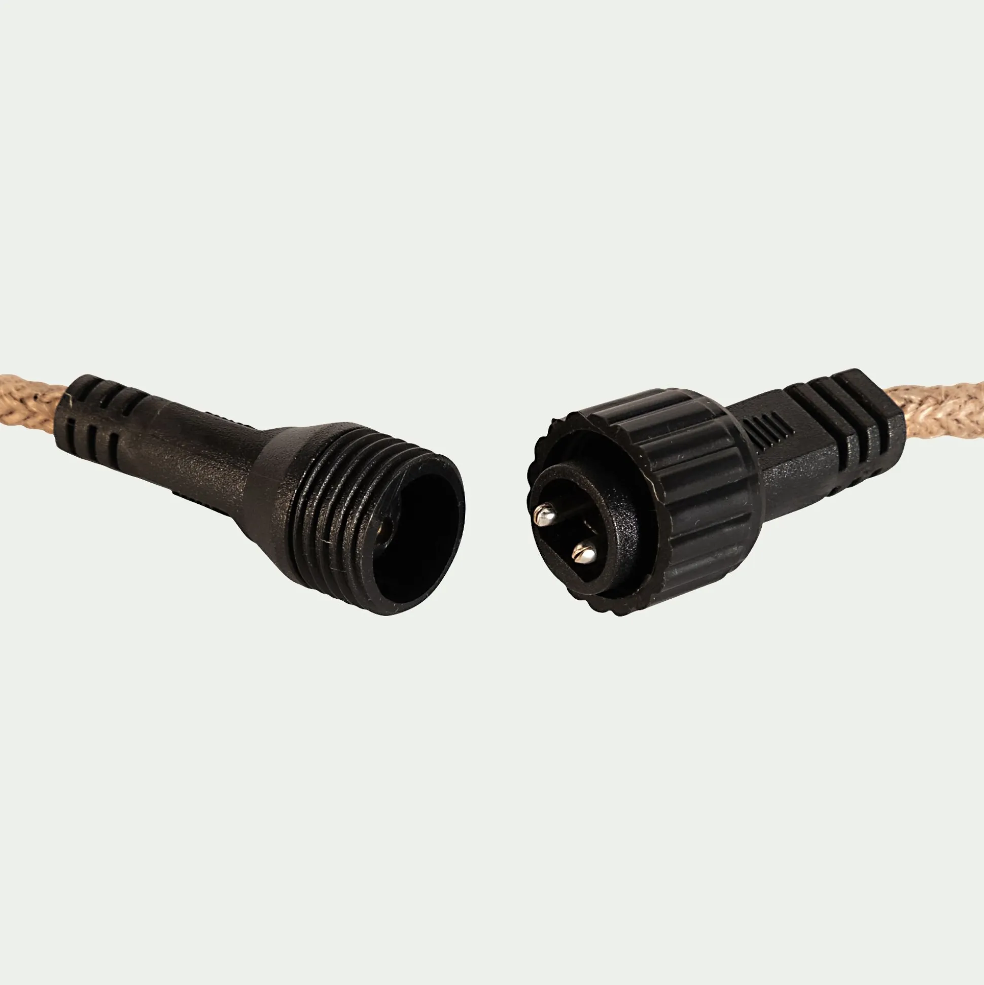 Guirlande électrique avec câble en jute 10 ampoules 8m - naturel