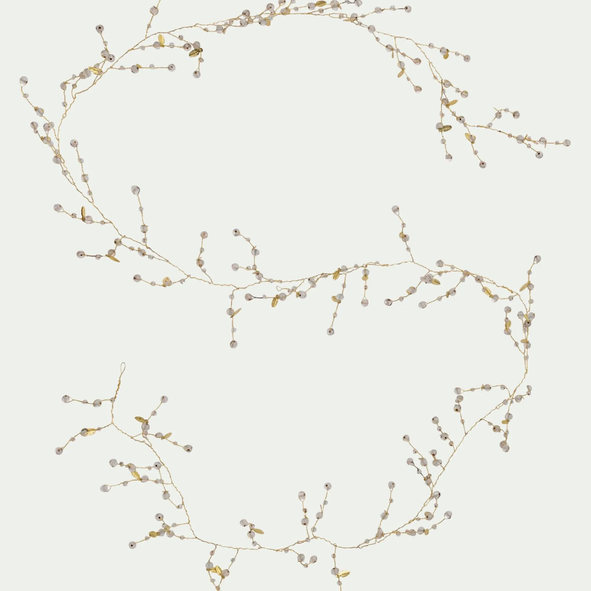 Gurilande de Noël en fer et en verre L183cm - doré
