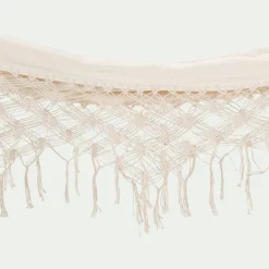 Hamac en coton avec finition en macramé - blanc ventoux