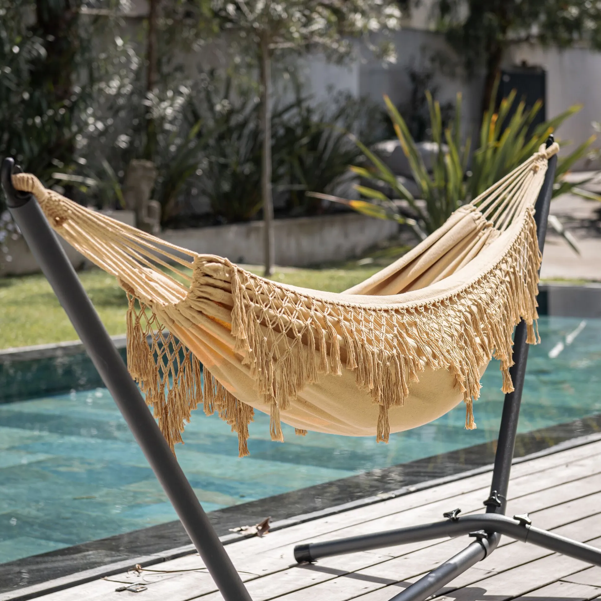 Hamac en polycoton - beige nèfle