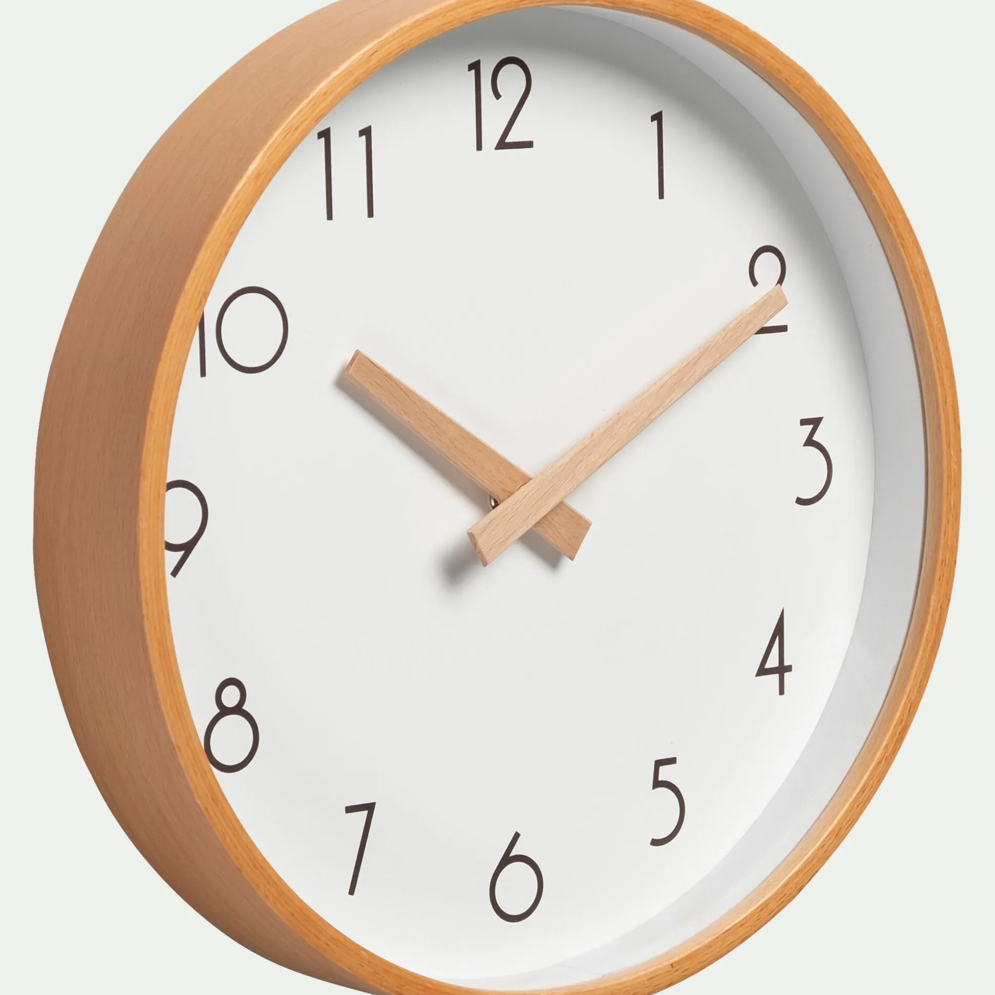 Horloge en bois de hêtre D26cm - naturel
