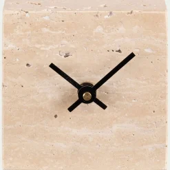 Horloge à poser en travertin L10xH10cm - naturel