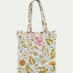 Housse de couette en coton lavé motif floral 240x220cm - bleu