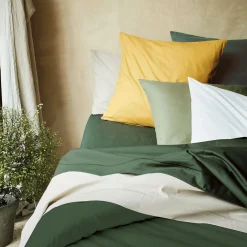 Housse de couette en coton 240x220cm - vert cèdre