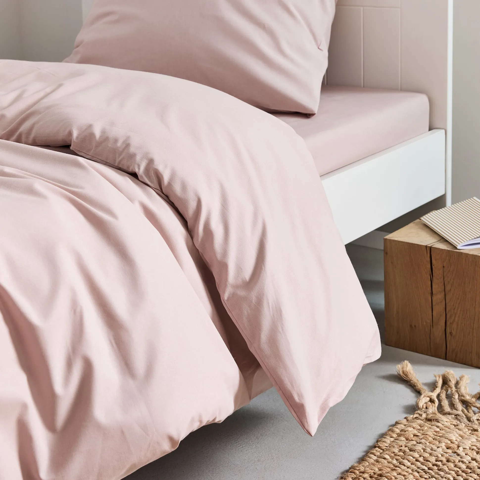 Housse de couette en coton 240x220cm - rose rosa