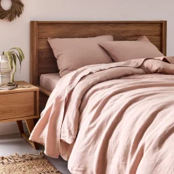 Housse de couette en lin lavé 240x220cm - Rose rosa