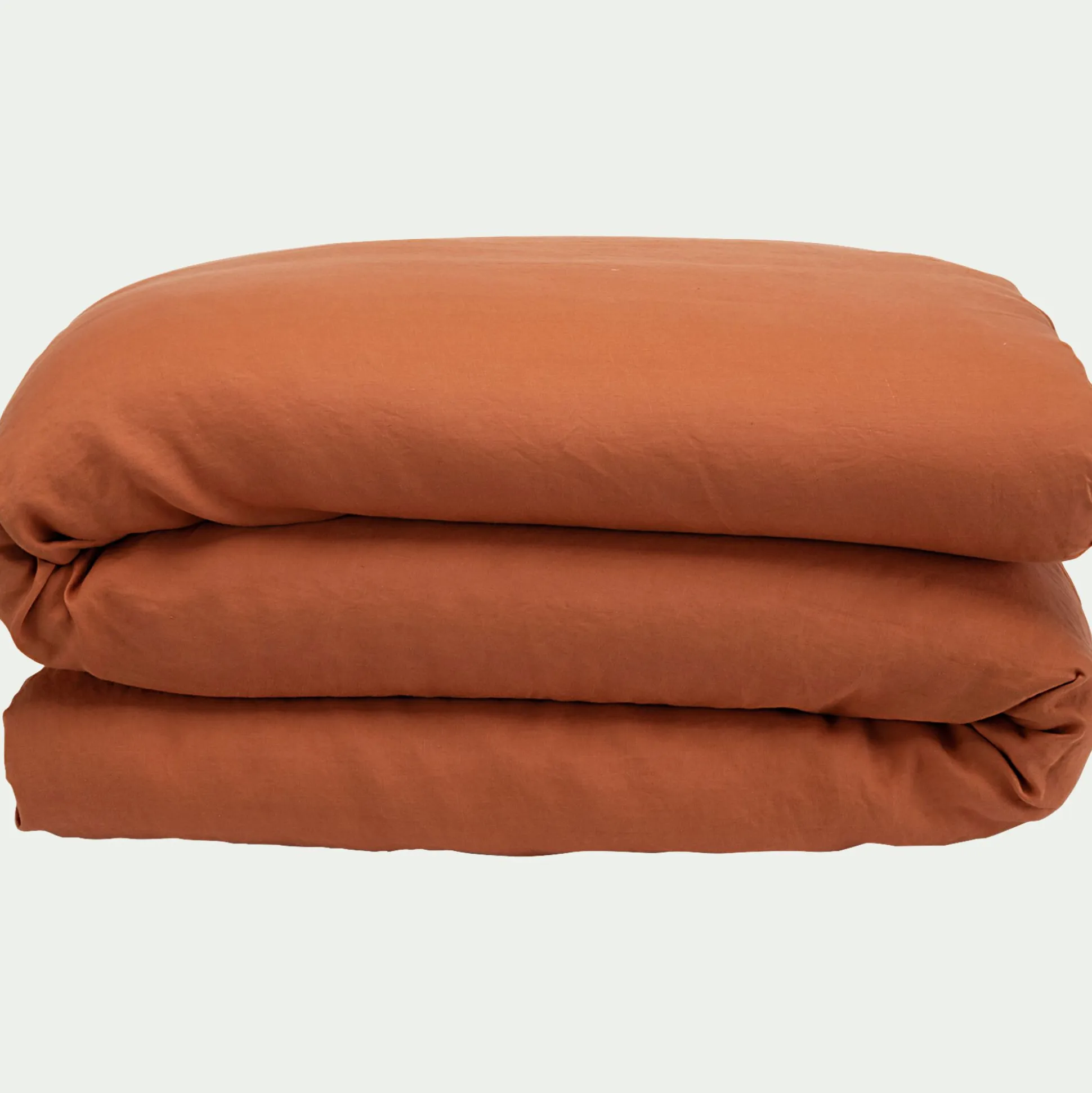 Housse de couette en lin lavé 240x220cm - marron rustrel
