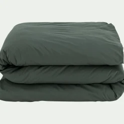 Housse de couette en percale de coton 240x220cm - vert cèdre