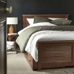 Housse de couette en percale de coton 240x220cm - vert cèdre