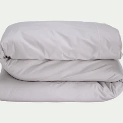 Housse de couette en percale de coton 240x220cm - gris perle